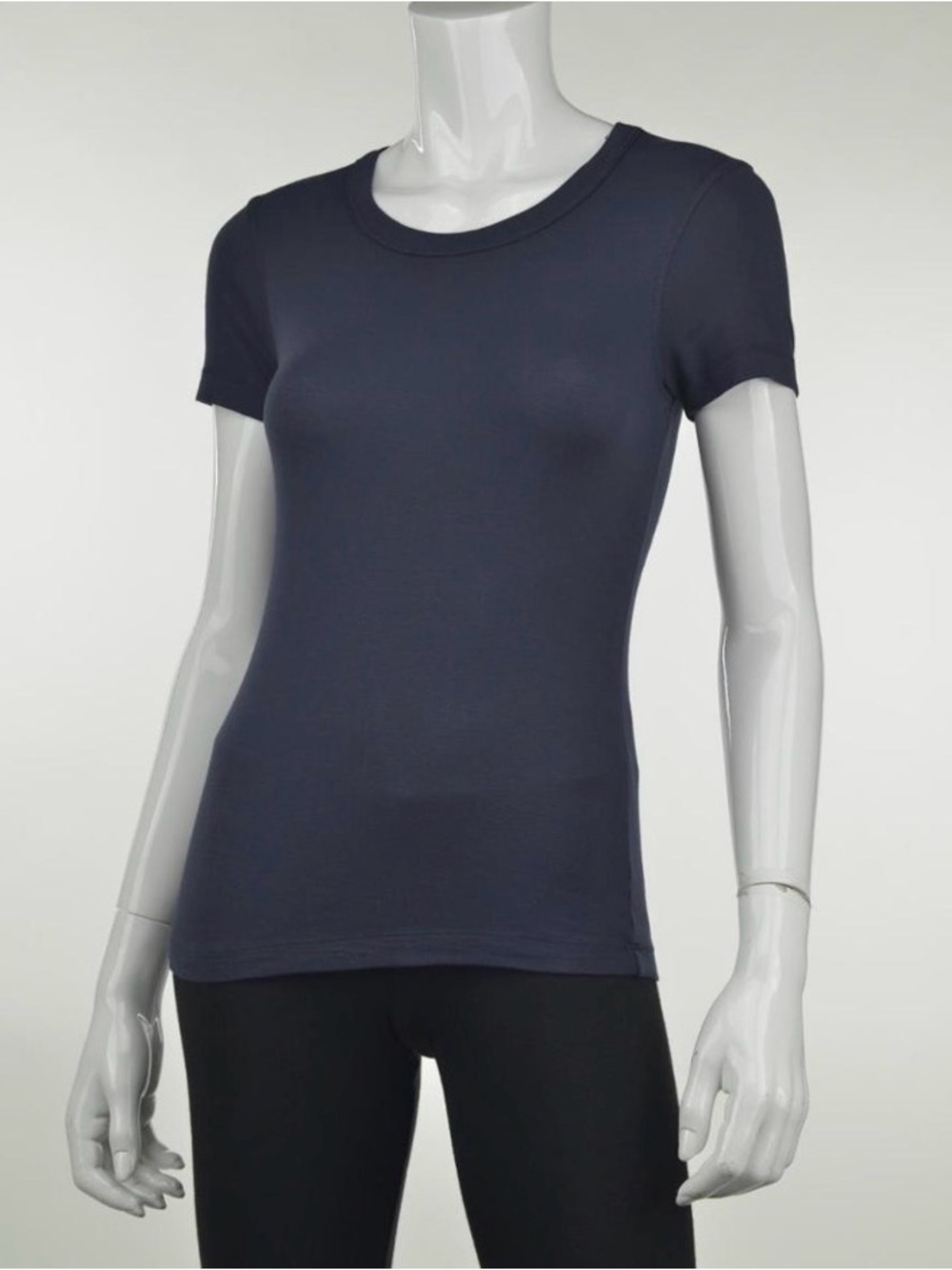 NWOT Crown Jewel crewneck short sleeve top  23 inch in black small